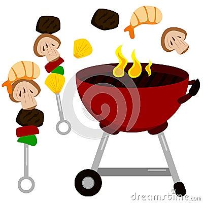 Barbeque Party Tools Illustration Vector Clipart | CartoonDealer.com ...