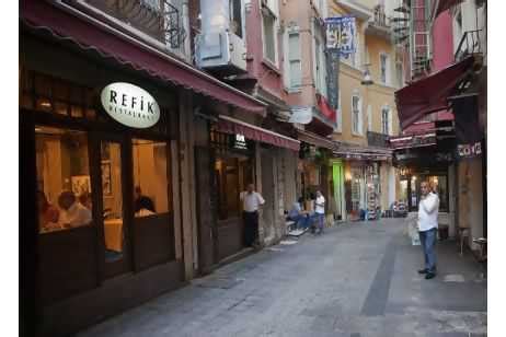 Tables have been cleared in Istanbul's Beyoglu nightlife district, and business is down ...