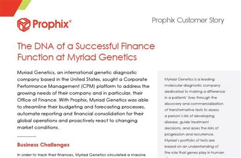 Myriad Genetics Customer Story – Prophix: A Unified CPM Software for ...