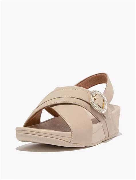 Jual Fitflop Fitflop Lulu Crystal Buckle Leather Back Strap Sandals