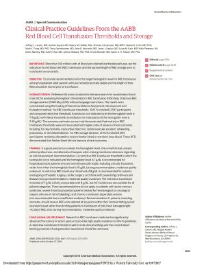 Fillable Online Clinical Practice Guidelines From The AABB Fax Email