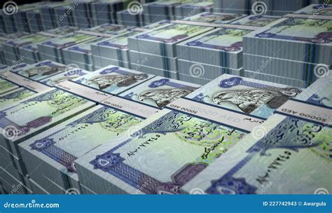 D Stack Of Uae Dirhams Currency Royalty Free Stock Image