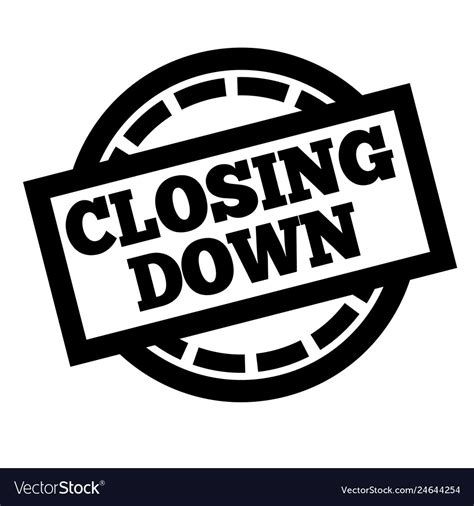 Closing down stamp on white Royalty Free Vector Image