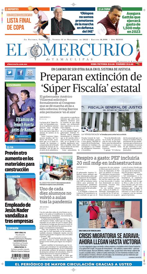 El Mercurio De Tamaulipas 11 De Noviembre 2022 By El Mercurio De Tamaulipas Online Issuu