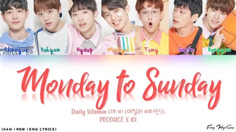 Produce X Daily Vitamin Monday To Sunday Color