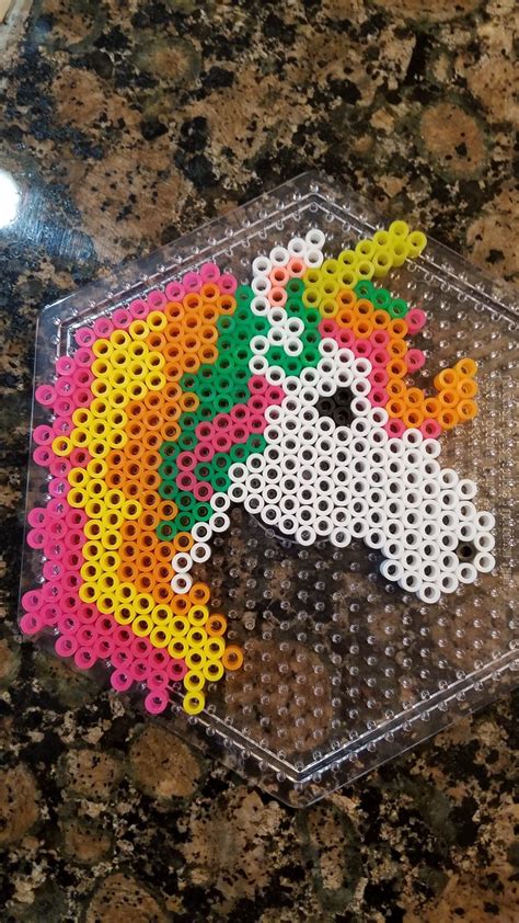 Perler Bead Unicorn Perler Beads Designs Bead Crafts Hama Beads