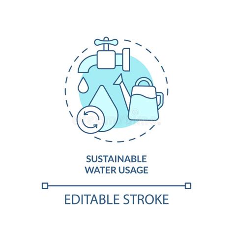 Sustainable Water Usage Turquoise Concept Icon Stock Vector