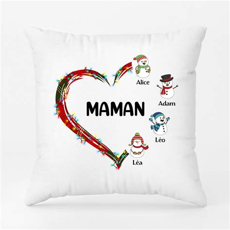 Le Cœur De Maman Mamie Cadeau Personnalisé Coussin Pour Maman Mami