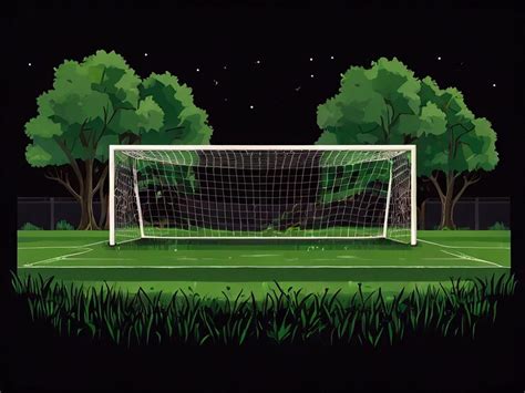 Premium Vector | A soccer field with a soccer goal and the words soccer ...