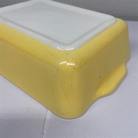 Vintage Pyrex Town Country Butter Yellow 503 Refrigerator Fridgie