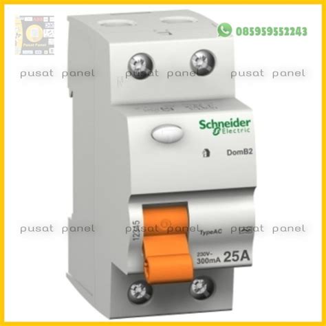 Jual SCHNEIDER ELCB RCCB 2 POLE 25A 300mA Jakarta Pusat Pusat Panel