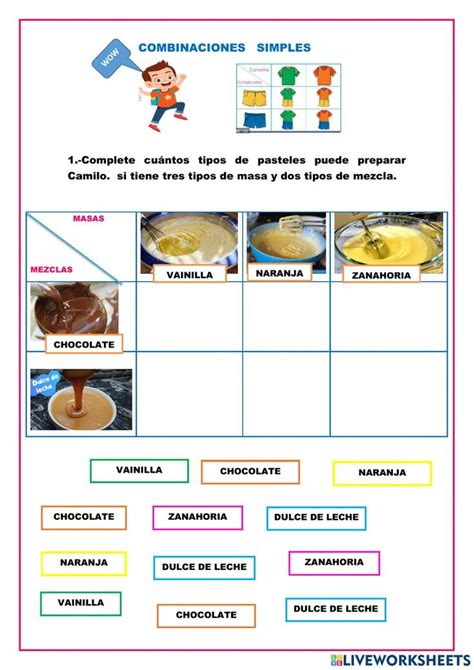 Combinaciones Simples Online Exercise