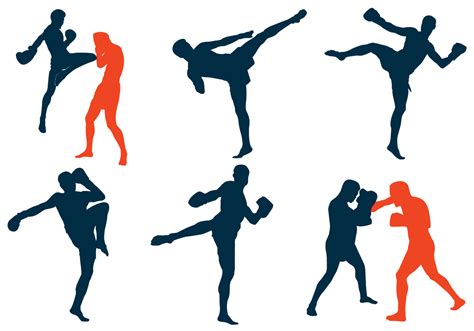 Muay Thai Silhouette 166314 Vector Art At Vecteezy