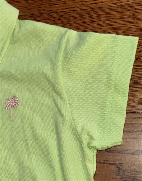 Vtg Lilly Pulitzer Dress Girls Sz Green Short Sleeve Polo Embroidered