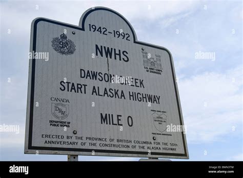 Alaska highway mile zero marker hi-res stock photography and images - Alamy