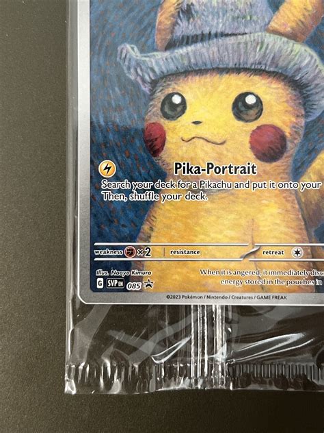 Mavin Pikachu With Grey Felt Hat 085 Promo Card Pokemon X Van Gogh