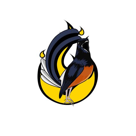 Murai Batu Illustration Vector Graphics Open The Beak Suitable For