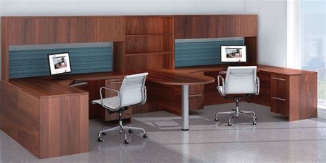 The Office Leader 2 Person U Shape Office Desk Workstation With Shared