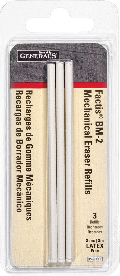 Generals Factis Pen Style Mechanical Eraser Refills 3pkg