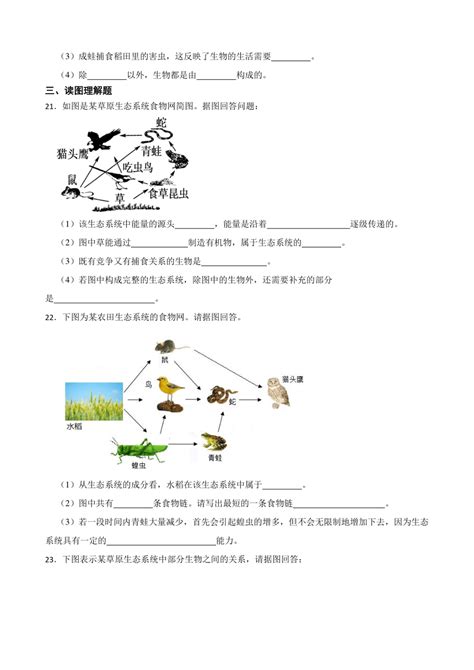 人教版（新课程标准）生物七年级上册第一单元生物和生物圈练习题（含答案） 21世纪教育网