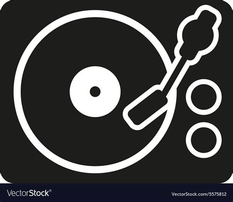 Turntable icon dj and melody music player Vector Image