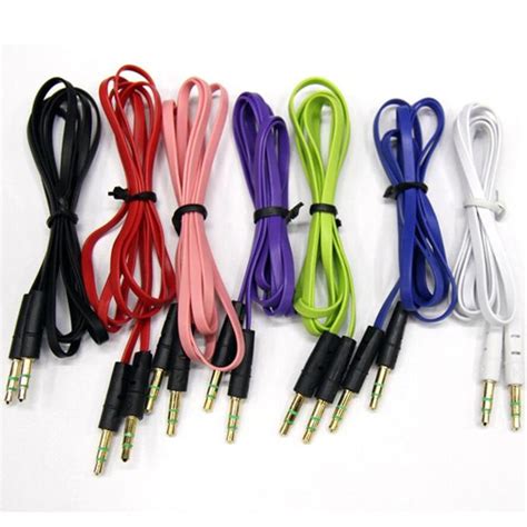 2018 new 3.5mm Auxiliary Cable Audio Cable Male To Male Flat Aux Cable 1m for samsung for ...