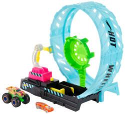 Mattel Hot Wheels Monster Truck Pista Cascadorilor In Bucla Fosforescenta MTHBN Ejuniorul