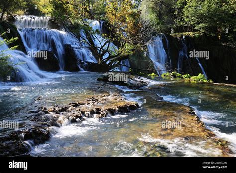 Wasserfall Martin Brod Fluss Flussufer Una Nationalpark Bosnien