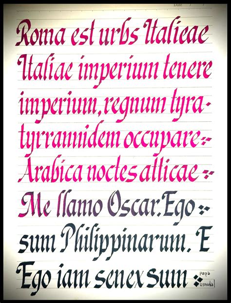 calligraphy- Roman Italics- modified parallel pen by PapaOsmubal on DeviantArt