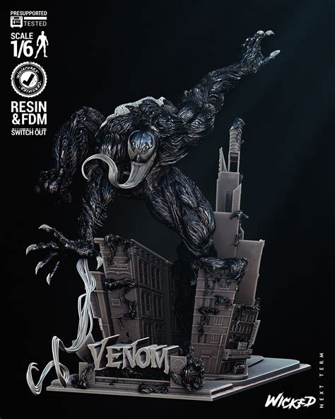 3d File Wicked Marvel Venom Sculpture Tested And Ready For 3d Printing