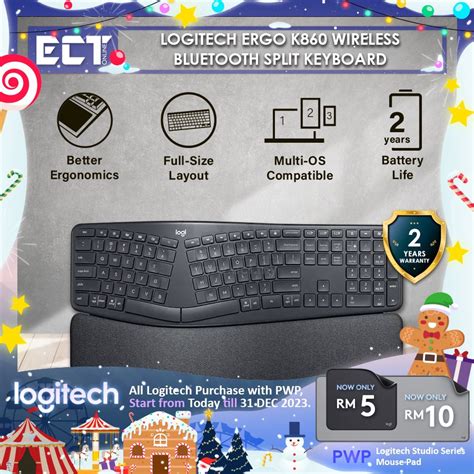 Logitech Ergo K860 Wireless Bluetooth Split Keyboard For Business 920 010356 Shopee Malaysia