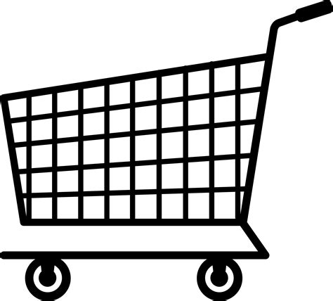 Black Shopping Cart Silhouette Free Clip Art