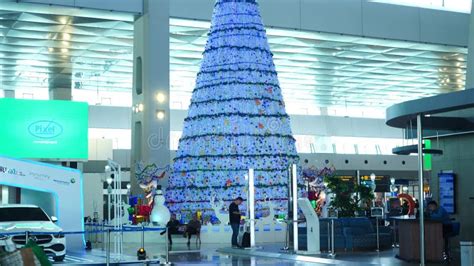 Giant Christmas Tree Inside The Terminal Three Of Soekarno Hatta