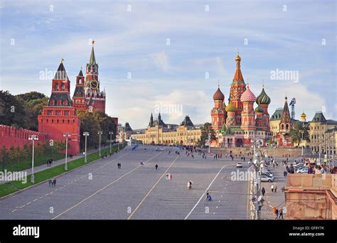 MOSCOW RUSSIA OCTOBER 4 View Of The Red Square And Kremlin Towers