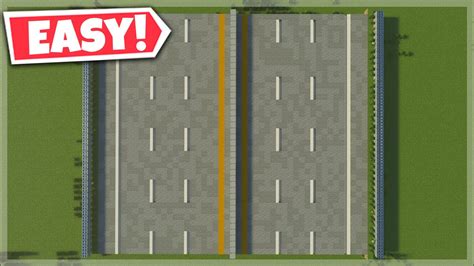 Minecraft Tutorial How To Build A Realistic Highway Easy Youtube