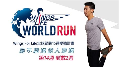 為不能跑的人而跑，第14週 倒數2週了，準備好了嗎 『wings For Life World Run15週變強計畫』ep14