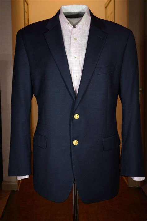 Lauren Ralph Lauren Mens Sport Coat Gold Buttons Navy Blazer Jacket Sz