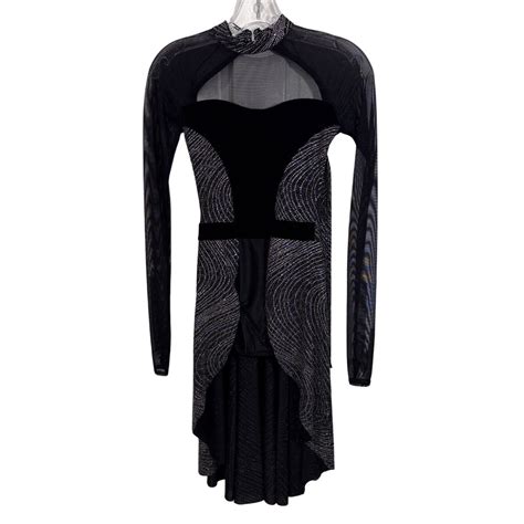 DOUBLE PLATINUM Dance Costume Leotard Adult XS Black … - Gem