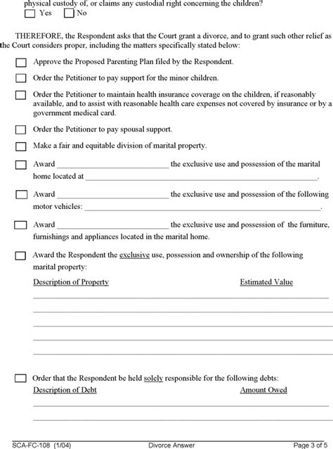 Free West Virginia Answer To Divorce Petition Form Pdf Kb