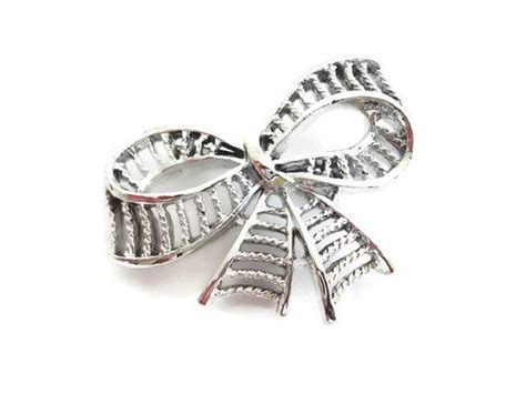 Gerry S Silver Ribbon Bow Brooch Pin FREE SHIPPING Etsy Bow