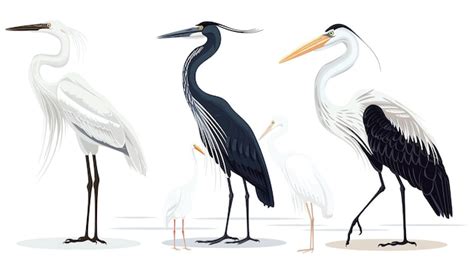 Premium Photo | A vector illustration of four different types of herons ...