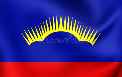 Murmansk Oblast Region of Russia Flag Waving Isolated on White Background Realistic 3d ...