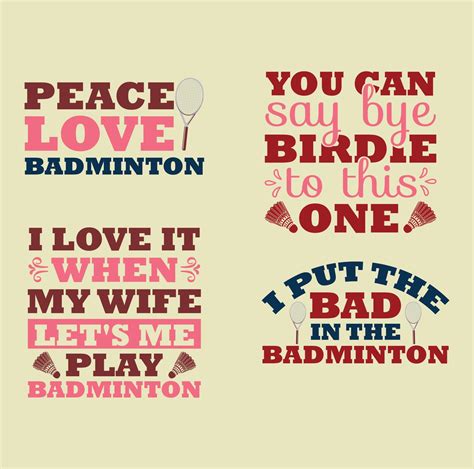 Badminton t-shirt design set 21825276 Vector Art at Vecteezy