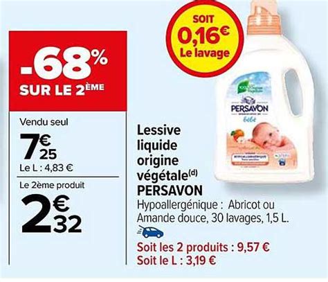 Promo Lessive Liquide Origine V G Tale Persavon Chez Carrefour