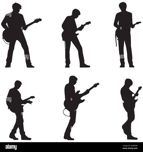 A Man Playing Guitar Silhouette Vector Illustration Stock Vector Image