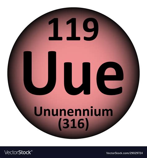 Periodic table element ununennium icon Royalty Free Vector