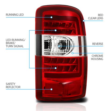 Chevy Tahoe Suburban Gmc Yukon C Bar Led Tail Lights Red