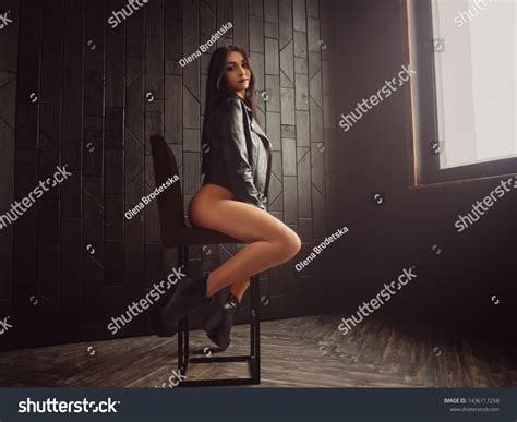 Sexy Female Model Wearing Lingerie Leather Stock Photo Shutterstock