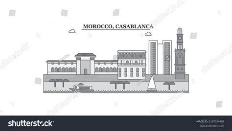 Morocco Casablanca City Skyline Isolated Vector Stock Vector (Royalty ...