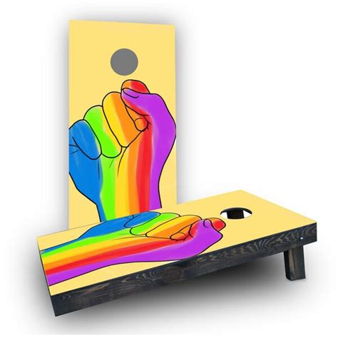 Custom Cornhole Boards Gay Pride Rainbow Hand Cornhole Boards Wayfair